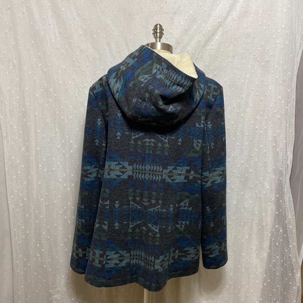 Pendleton Virgin Wool Snap Front Jacket In Blue/G… - image 7